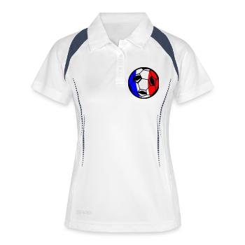Fußball Frankreich - Frauen Polo atmungsaktiv - Weiß/Navy - Vorne