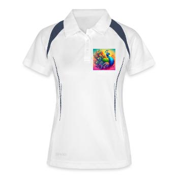 paon - Polo respirant Femme - blanc/marine - Devant