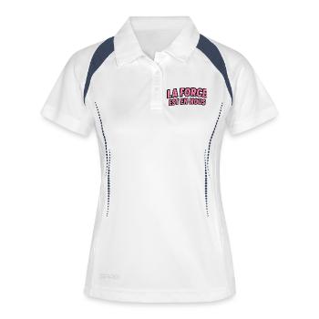 La Force est en Nous - Polo respirant Femme - blanc/marine - Devant