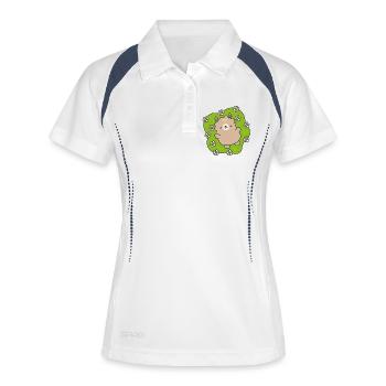 Happy Bear at the Flower Garden - Women's Polo breathable - white/navy - Front