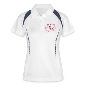Herz und Liebe - Frauen Polo atmungsaktiv - Weiß/Navy - Vorne