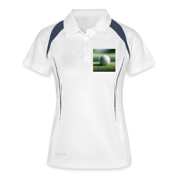 Sports, golf - Polo respirant Femme - blanc/marine - Devant