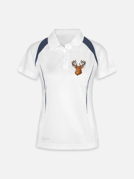 Winter deer with icicles - Women's Polo breathable - white/navy