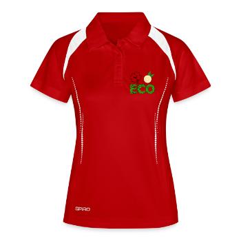 Lettres Eco Leaf avec tranche de citron - Polo respirant Femme - blanc/marine - Devant