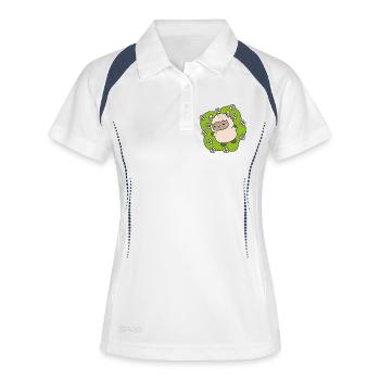 Flowering lamb dancing among daisies - Women's Polo breathable - white/navy - Front