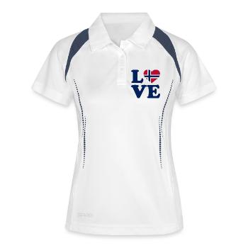 Amour - Drapeau de la Norvège - Norvège - Norvège - Polo respirant Femme - blanc/marine - Devant