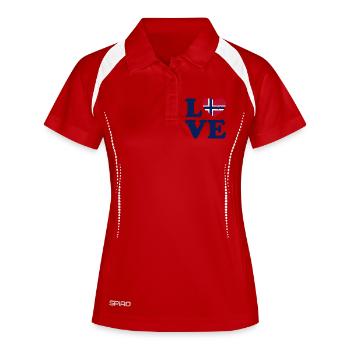 Amour - Drapeau de la Norvège - Norvège - Norvège - Polo respirant Femme - blanc/marine - Devant
