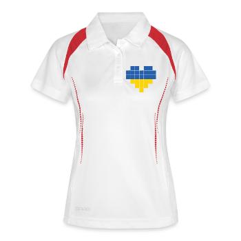 Pixel Heart Ukraine Flag - Women's Polo breathable - white/navy - Front