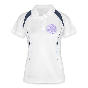 Spirale im hexagonalen Muster - Frauen Polo atmungsaktiv - Weiß/Navy - Vorne