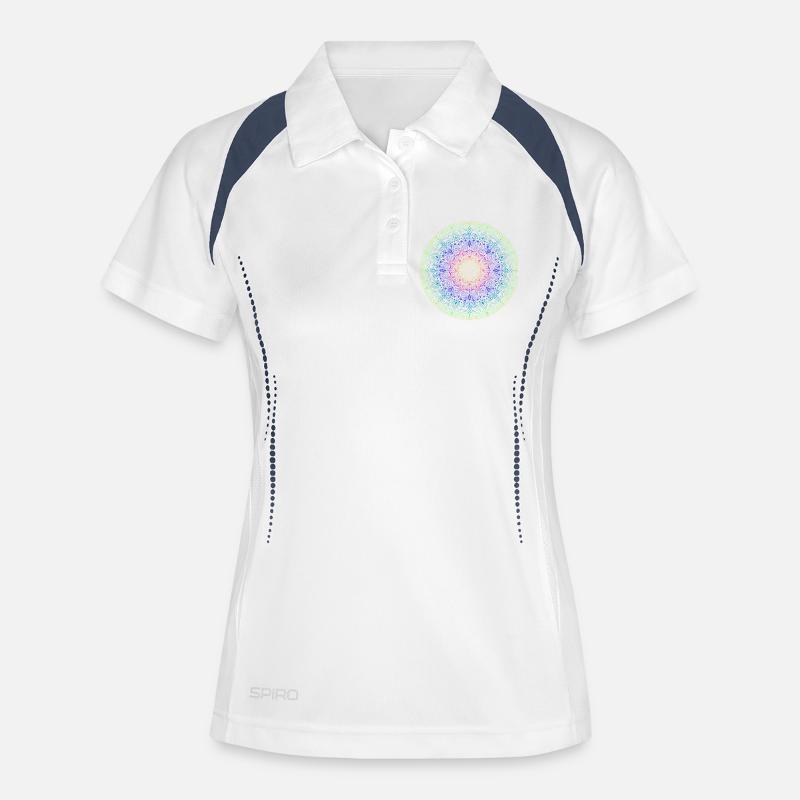 Rainbow Mandala Fusion - Women's Polo breathable - white/navy