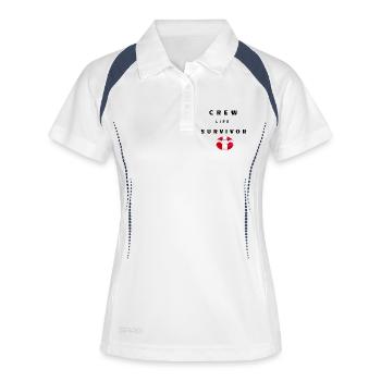 Survivant de la vie de l’équipage - Polo respirant Femme - blanc/marine - Devant