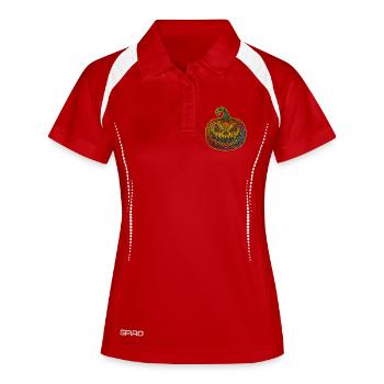Colorful Glitter Pumpkin Creepy Face - Women's Polo breathable - red/white - Front