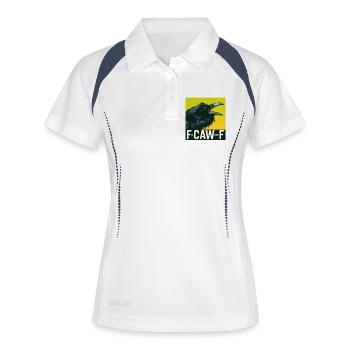 Corbeau F-Caw-F Rétro Drôle Corbeau Noir - Polo respirant Femme - blanc/marine - Devant