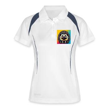 hérisson - Polo respirant Femme - blanc/marine - Devant