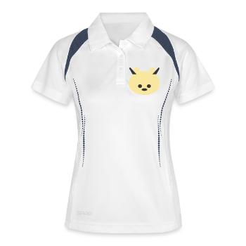 Gehörnter Bär Kuschel-Symbol - Frauen Polo atmungsaktiv - Weiß/Navy - Vorne