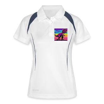 dinosaure - Polo respirant Femme - blanc/marine - Devant