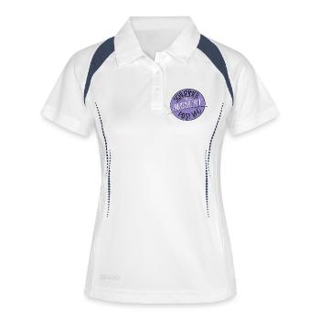 Schlimmer als es aussieht, Post Vac - Frauen Polo atmungsaktiv - Weiß/Navy - Vorne