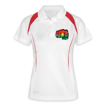 Poing du drapeau du Burkina Faso utilisé - Polo respirant Femme - blanc/marine - Devant