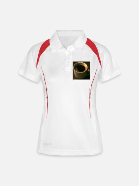 A cup of black coffee - Women's Polo breathable - white/navy