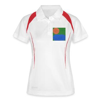 Orange Circle and Blue Rectangle - Women's Polo breathable - white/navy - Front