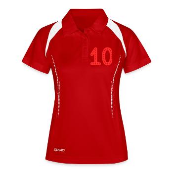 10. 10 YEARS. 10th ANNIVERSARY. 10 YEAR ANNIVERSARY. - Women's Polo breathable - white/navy - Front