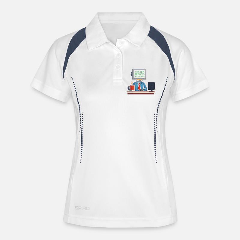 System Reboot Need Coffee - Women's Polo breathable - white/navy