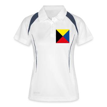 I_Require_A_Tug_Flag - Polo respirant Femme - blanc/marine - Devant