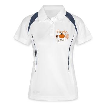 Pumpkin Season Cozy Autumn Print - Women's Polo breathable - white/navy - Front
