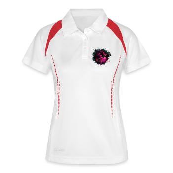 Halloween Nebula Splash Fledermaus Pink Nacht - Frauen Polo atmungsaktiv - Weiß/Navy - Vorne