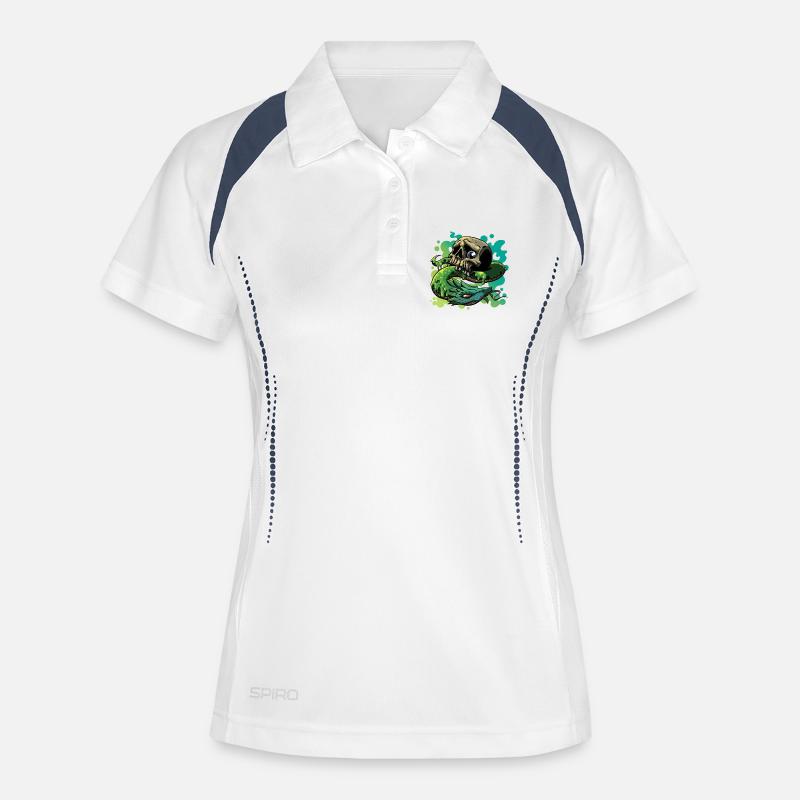Neon Snake Skull - Women's Polo breathable - white/navy