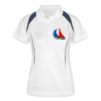 Voilier - Polo respirant Femme - blanc/marine - Devant