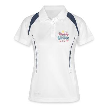 Mentalement ailleurs Design rétro - Polo respirant Femme - blanc/marine - Devant
