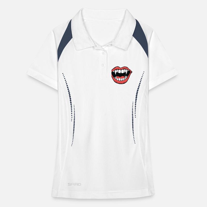 vampire mouth, sharp teeth, bite Women's Polo breathable