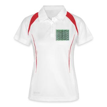 Motif de grille d’Édimbourg - Polo respirant Femme - blanc/marine - Devant