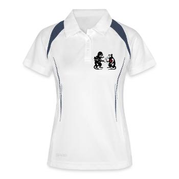 Krieg und Frieden | Ratten Banksy-StreetArt-Style - Frauen Polo atmungsaktiv - Weiß/Navy - Vorne