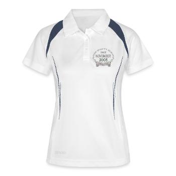 Since_November_2005 - Frauen Polo atmungsaktiv - Weiß/Navy - Vorne