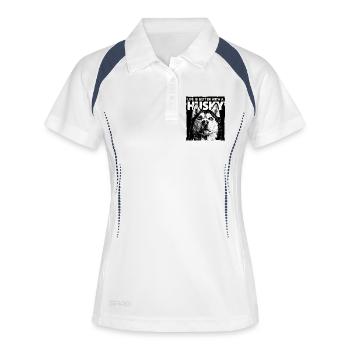 La vie est meilleure avec un Husky - Polo respirant Femme - blanc/marine - Devant