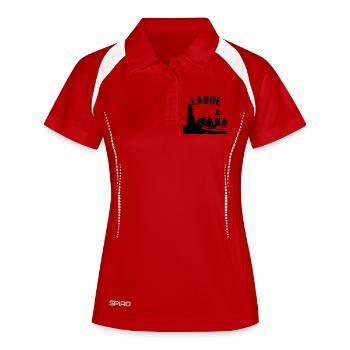 Laboe SH Schleswig Holstein Ostsee - Frauen Polo atmungsaktiv - Weiß/Navy - Vorne