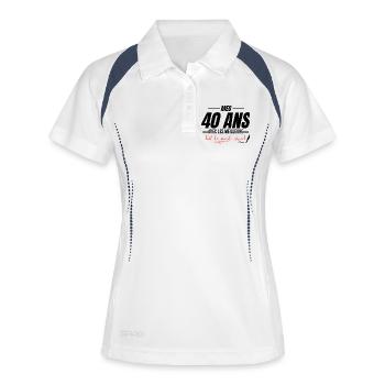 Anniversaire 40 Ans, tout le monde signe! - Polo respirant Femme - blanc/marine - Devant