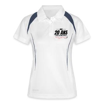 Anniversaire 20 Ans, tout le monde signe - Polo respirant Femme - blanc/marine - Devant