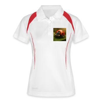 Animaux - Coccinelle - Polo respirant Femme - blanc/marine - Devant