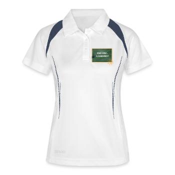 Süßes Sonst Klassenarbeit - Halloween Lehrerin - Frauen Polo atmungsaktiv - Weiß/Navy - Vorne