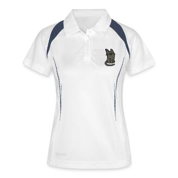 Cat Behind Every Strong Woman Annoyed Grumpy - Women's Polo breathable - white/navy - Front