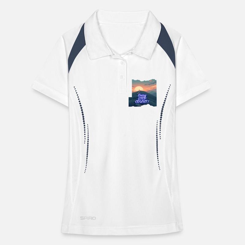 Chaque Pas Compte Horizon Neon Polo respirant Femme