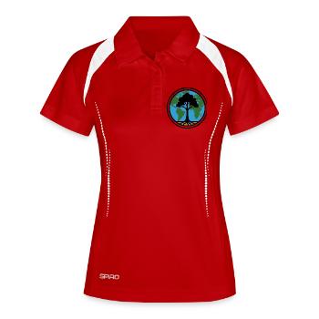 World tree with roots above earth - Women's Polo breathable - white/navy - Front