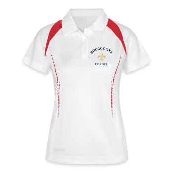 Bourgogne France France - Polo respirant Femme - blanc/marine - Devant