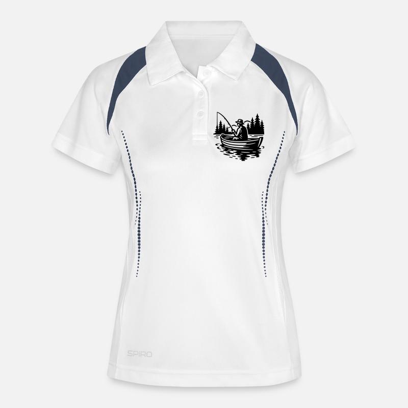 Angling - Women's Polo breathable - white/navy