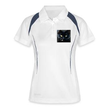 Fumer Chat Génération Z Mème Chat Fumer - Polo respirant Femme - blanc/marine - Devant