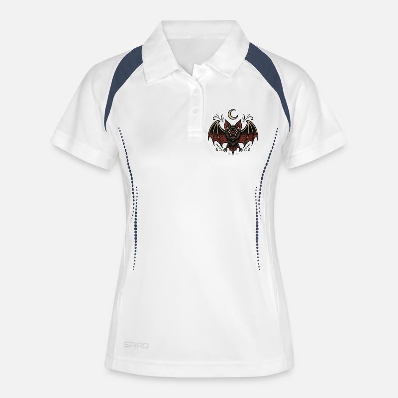 Moon Bat Night Magic - Women's Polo breathable - white/navy
