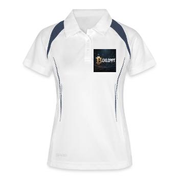 Bitcoin Explosion Crypto Chaos - Polo respirant Femme - blanc/marine - Devant
